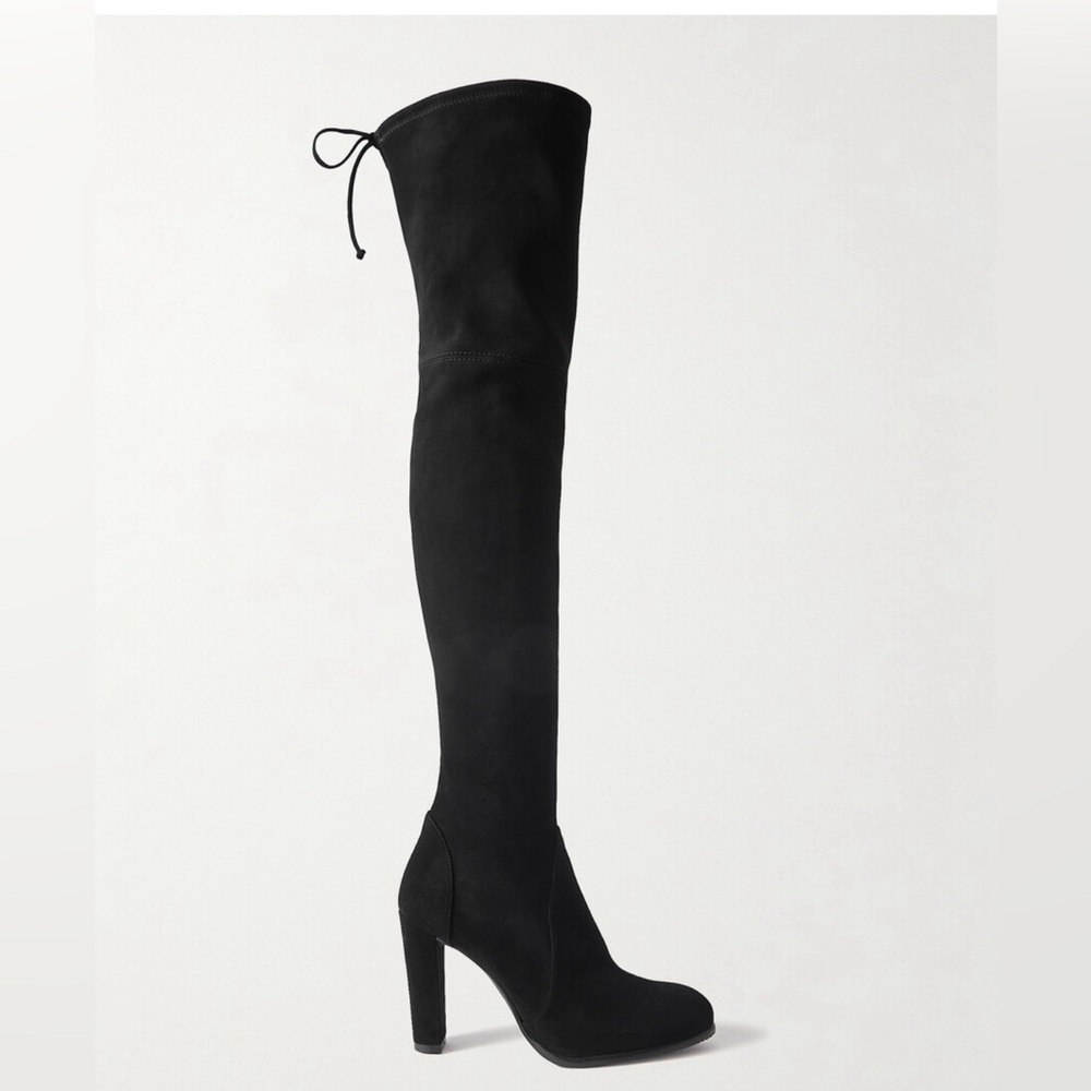 Stuart Weitzman Highland Black Suede Boot